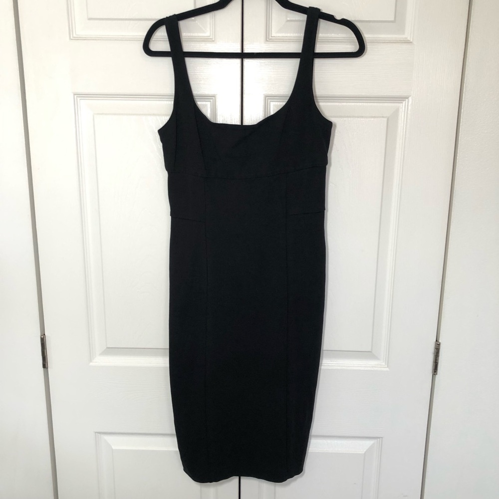 Diane von Furstenberg Black Sleeveless Low Back Midi Dress Size 10